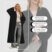 Cardigan Long Femme Tricoté à Drapé Ouvert