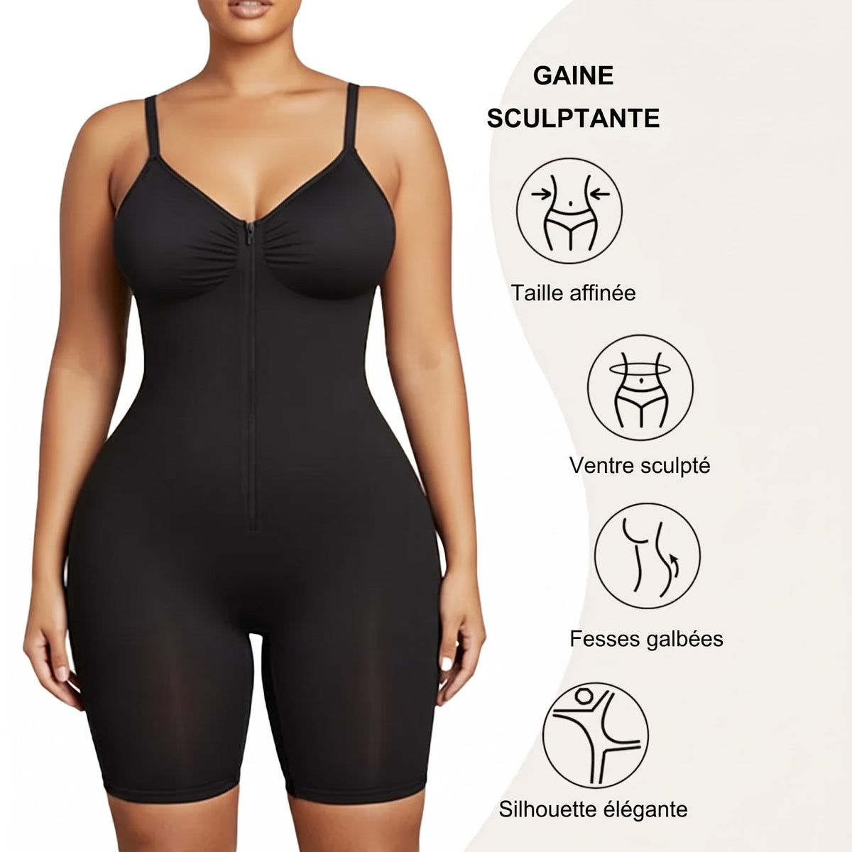 Combinaison Gainante Femme Fermeture Éclair Taille Fine