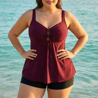 2 Acheté = 1 Offert | Tankini Ample Leopard / XL Violet foncé