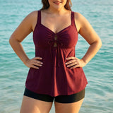 2 Acheté = 1 Offert | Tankini Ample Leopard / XL Violet foncé