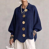 Cardigan Femme Col Chemise Boutons Larges