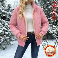 Veste Matelassée Femme Rose Col Montant Hiver