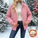 Veste Matelassée Femme Rose Col Montant Hiver
