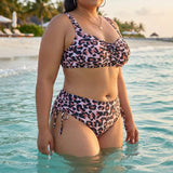 Maillot de Bain Grande Taille Amincissant 2 Pièces Léopard / L Léopard