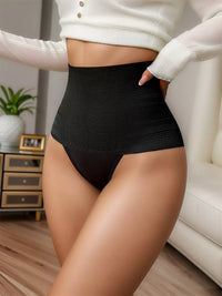 Culotte taille haute noire texturée effet côtelé 2