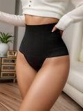 Culotte taille haute noire texturée effet côtelé 2