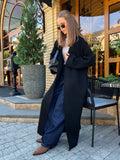 Women's long knit cardigan with open drape front 2