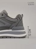 Baskets grises à plateforme et semelle air cushion 3