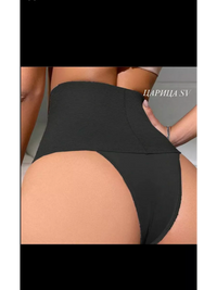 Culotte taille haute noire texturée effet côtelé 4