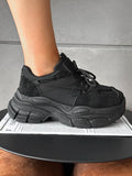 Baskets plateforme noires chunky design futuriste 4