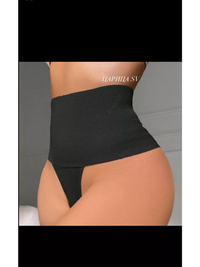Culotte taille haute noire texturée effet côtelé 7