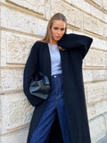 Women's long knit cardigan with open drape front 8