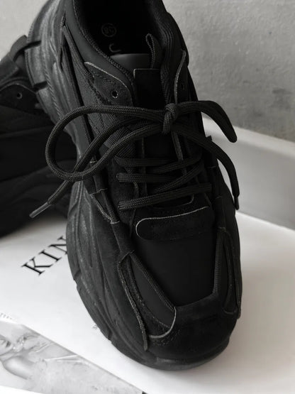 Baskets plateforme noires chunky design futuriste 8