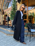 Women's long knit cardigan with open drape front 9