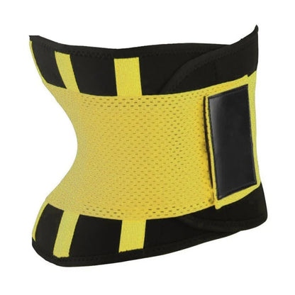 Ceinture Raffermissante Ventre jaune et noire en néoprène pour soutien abdominal et silhouette affinée.