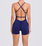 Combinaison Legging Short Sport Bretelles Dos Croisées