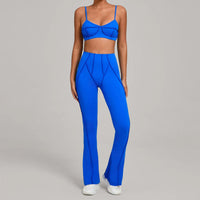Ensemble Tenue Sport Fitness Pilates Côtelé Femme
