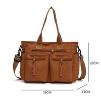 Sac cabas nylon grande capacité multi-poches femme 6