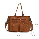 Sac cabas nylon grande capacité multi-poches femme 6
