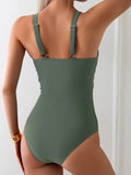 Maillot de Bain 1 Pièce Effet Croisé et Gainant