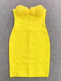 Yellow Strapless Dress 