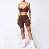 Ensemble Tenue Sport Fitness Pilates Côtelé Femme