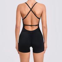 Combinaison Legging Short Sport Bretelles Dos Croisées