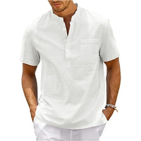 Polo Col Officier Coton et Lin Homme