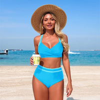 Maillot de Bain 2 Pièces Femme Taille Haute Effet Ventre Plat