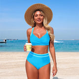 Maillot de Bain 2 Pièces Femme Taille Haute Effet Ventre Plat