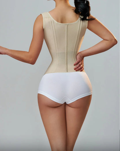 Gaine Bresilienne Zip beige vue de dos, soulignant la taille avec soutien et confort optimal.
