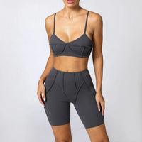 Ensemble Tenue Sport Fitness Pilates Côtelé Femme