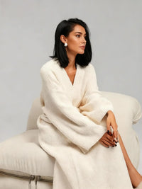 Robe de chambre polaire femme double face longue 3