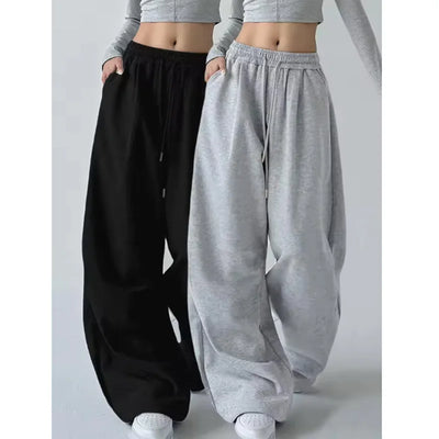 Pantalon Jogging Large Femme Taille Haute