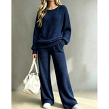 Ensemble deux pièces femme pull tricoté et pantalon large 4