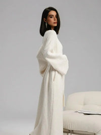 Robe de chambre polaire femme double face longue 2