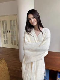 Robe de chambre polaire femme double face longue 6