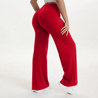 Pantalon yoga femme taille moyenne jambe droite bleu – Rouge Noël
