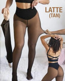 Collant opaque chaud doublé polaire femme – Beige