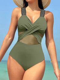 Maillot de Bain 1 Pièce Effet Croisé et Gainant