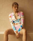 Maillot de Bain Manches Longues Zippé Devant