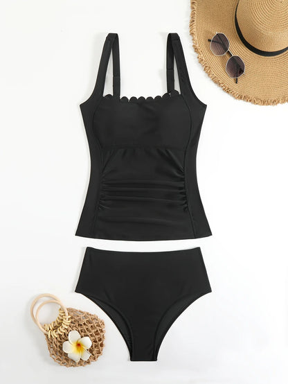 Tankini Maillot de Bain 2 Pièces Couvrant le Ventre