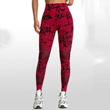 Legging Sport Sans Couture Push Up Tie and Dye Rouge