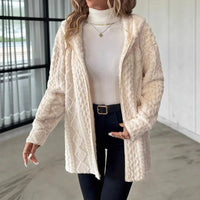 Cardigan long femme velours doublé automne hiver 4