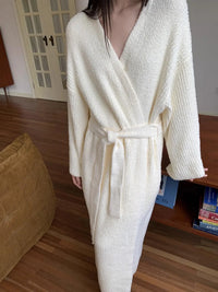Robe de chambre polaire femme double face longue 4