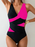 Maillot de Bain une Pièce Effet Croisé Effet Portefeuille
