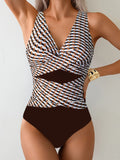 Maillot de Bain une Pièce Effet Croisé Effet Portefeuille