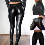 Legging Simili Cuir Taille Haute