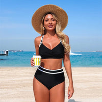 Maillot de Bain 2 Pièces Femme Taille Haute Effet Ventre Plat