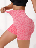 Short Legging de Sport Femme Push Up Tâches Léopard Taille Haute